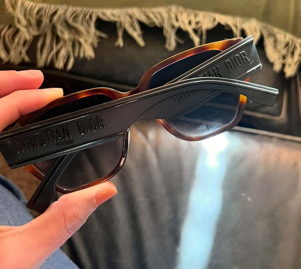 Christian Dior ID1 Dark Havana Tortoise Brown Square Sunglasses